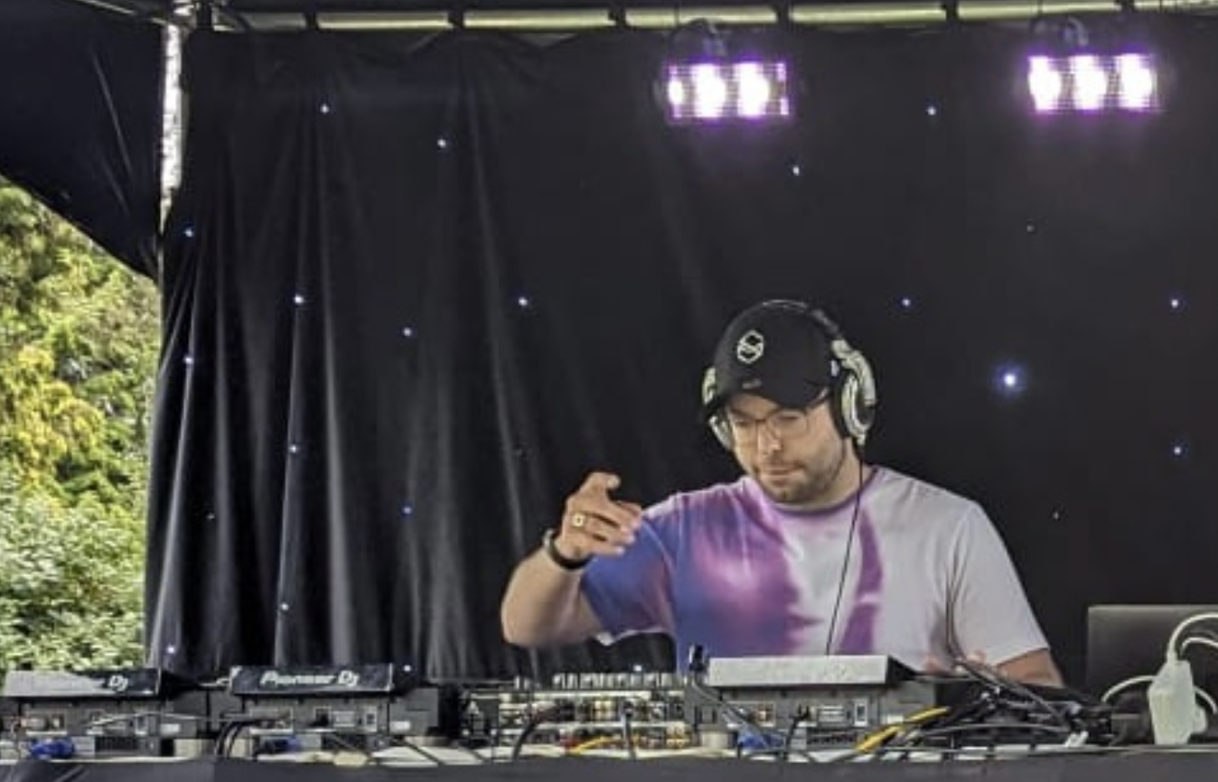 Midnight Soup playing at the booth